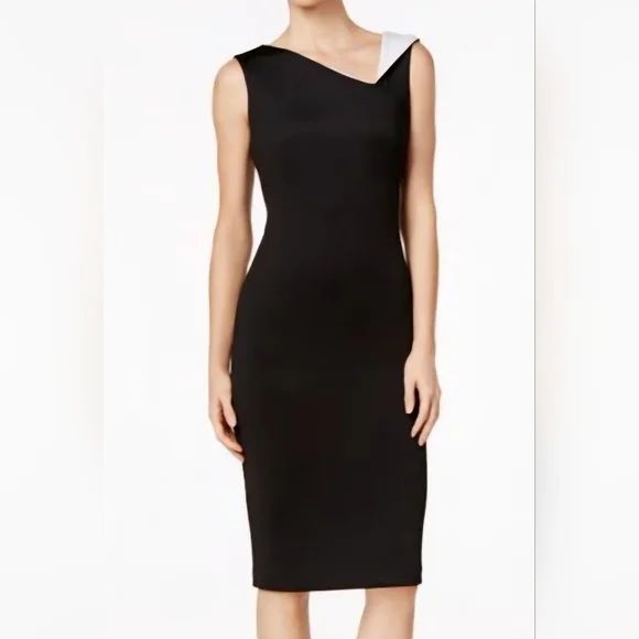 Calvin Klein Black and White Asymmetrical Dress - Picture 1 of 6